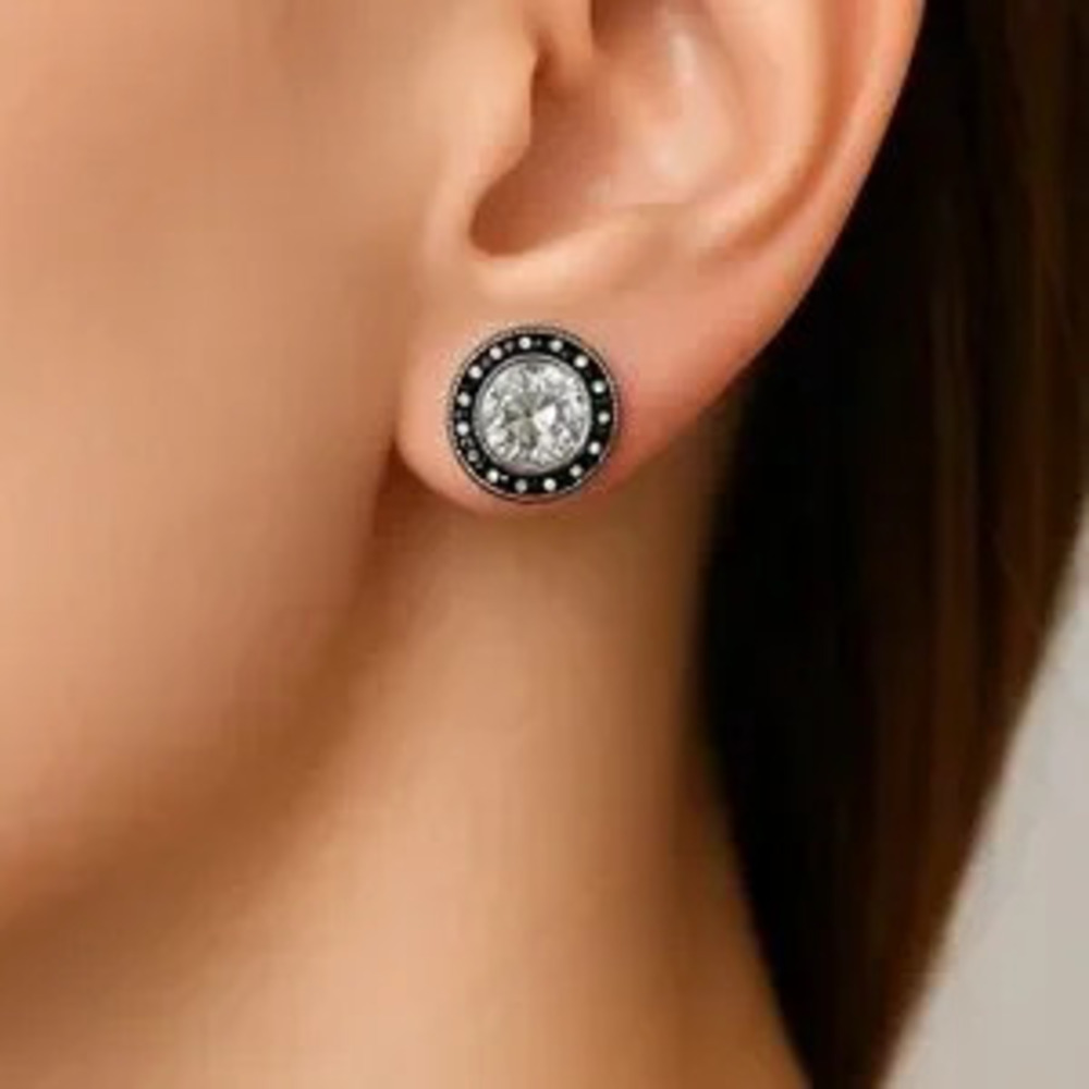 Elegant Boho Radiant Silver Stud Earrings